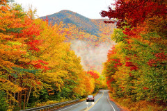 The 34-mile Kancamagus Highway cuts an east-west channel through the White Mountain National Forest in New hampshire